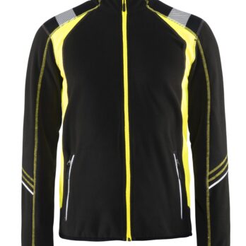 Veste micropolaire détails fluo Noir/Jaune fluo