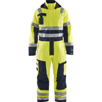 Combinaison manches longues hiver multinormes Jaune fluo/Marine