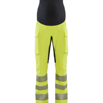 Pantalon de grossesse haute-visibilité stretch 4D Jaune fluo/Noir