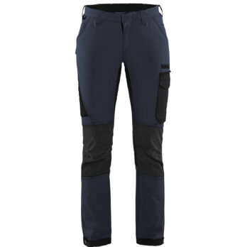 Pantalon  maintenance stretch 4D femme Marine foncé/Noir