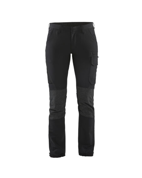 Pantalon  maintenance stretch 4D femme Noir/Gris foncé