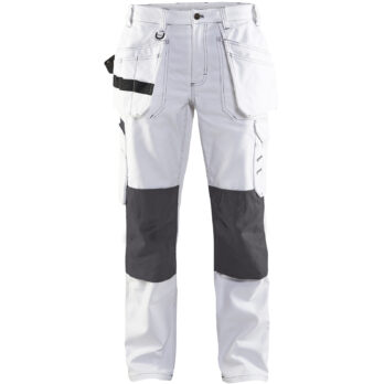 Pantalon peintre femme Blanc/Gris foncé