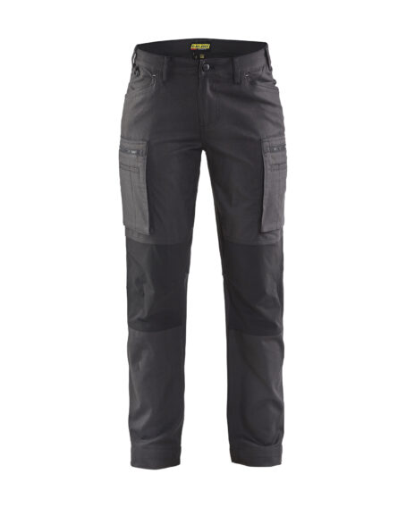 Pantalon maintenance +stretch femme Gris Foncé/Noir