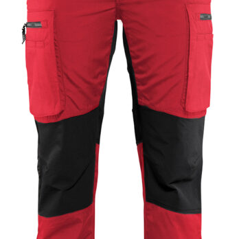 Pantalon maintenance +stretch femme Rouge/Noir