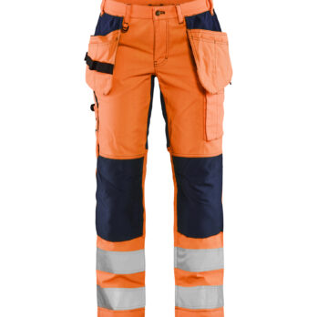 Hi vis stretch trouser Women class 2 Orange/Marine