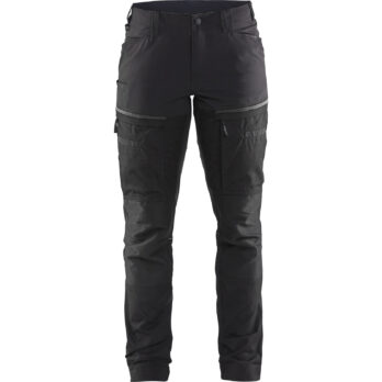 Pantalon maintenance +stretch femme Noir/Gris foncé