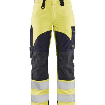 Pantalon multinormes inhérent femme Jaune fluo/Marine