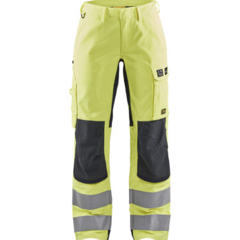 Pantalon multinormes inhérent + stretch femme Jaune fluo/Marine