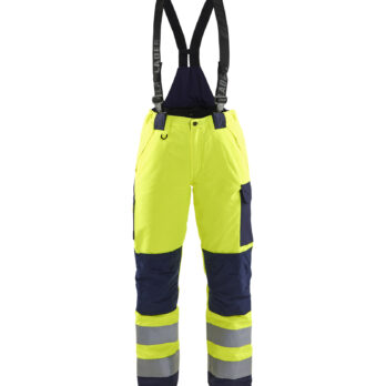 Pantalon hiver à bretelles HV Femme Jaune fluo/Marine