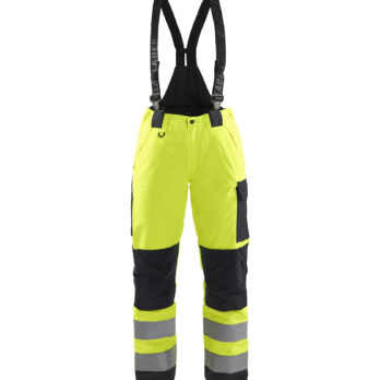 Pantalon hiver à bretelles HV Femme Jaune fluo/Noir