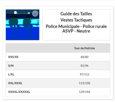 guide des tailles 2 1