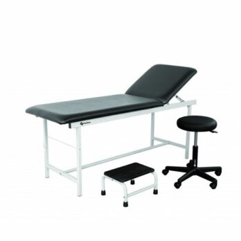 Kit infirmerie époxy noir ; 1 divan + 1 tabouret + 1 marchepied 1 marche