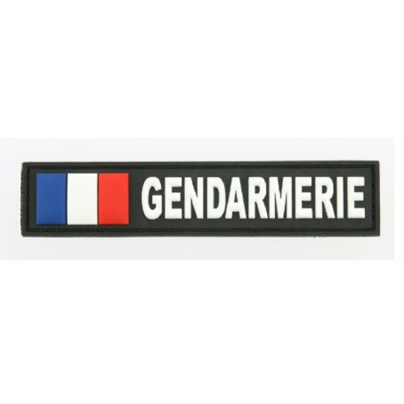 bande patro pvc gendarmerie fond noir lettres blanches drapeau france