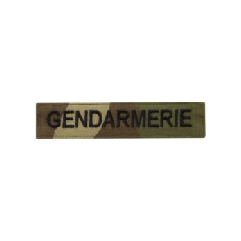 bande patronymique gendarmerie brode fil noir sur velcro camo