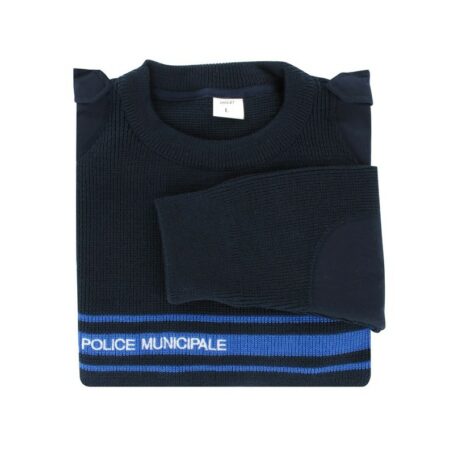 pull hiver police municipale 50 laine 50 acrylique col rond ref 343