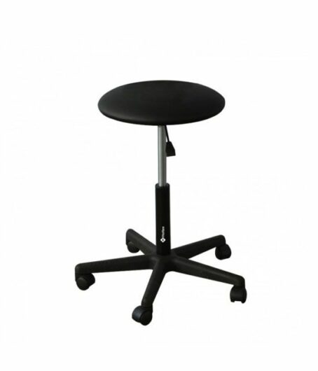 tabouret noir pied 5 roues tamo