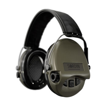 Casque anti-bruit Suprême Pro vert olive serre-tête cuir noir