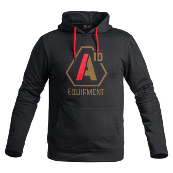 HOODIE SIGNATURE NOIR LOGO TAN/ROUGE - XS