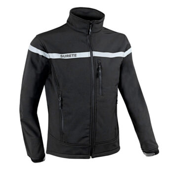 VESTE SOFTSHELL SÉCU-ONE SÛRETÉ NOIR - XS