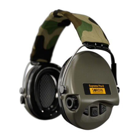 Casque anti-bruit Suprême Pro-X vert olive serre-tête tissu camo