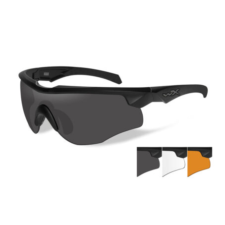 Lunettes de protection balistique Rogue Comm noir écrans fumé/incolore/orange