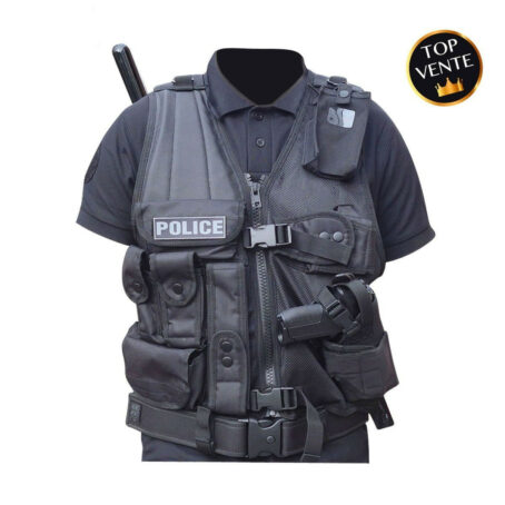 GILET FORCE INTERVENTION AVEC HOLSTER POUR PA OU TASER