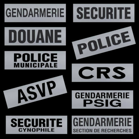 Bandeau d'identification rétro-réflechissant fond gris