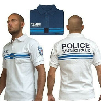 POLO BLANC BRODE POLICE MUNICIPALE