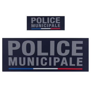 Bandeau d?identification souple Police Municipale fond marine dos auto-agrippant