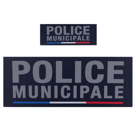 Bandeau d?identification souple Police Municipale fond marine dos auto-agrippant