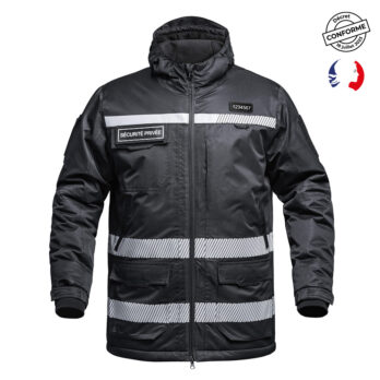 PARKA HARDSHELL SÉCU-ONE WF 150 HV-TAPE SÉCURITÉ SÉCURITÉ PRIVÉE NOIR - XS