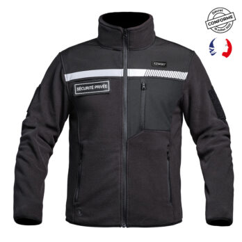 VESTE POLAIRE SÉCU-ONE HV-TAPE SÉCURITÉ PRIVÉE NOIR - XL