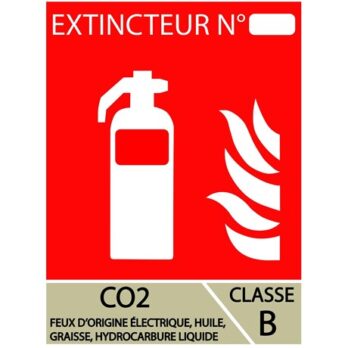 Panneau extincteur PVC CO2 100 x 150 mm