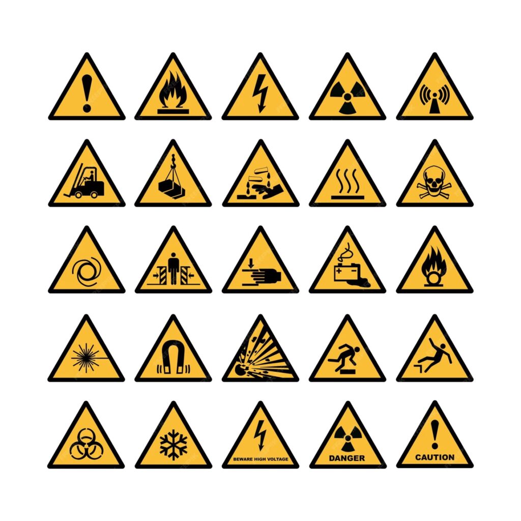 Affichages de dangers - Triangle jaune | Avertissement