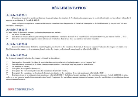 Page reglementation Document unique - Industrie - Certifié par la DIRECCTE