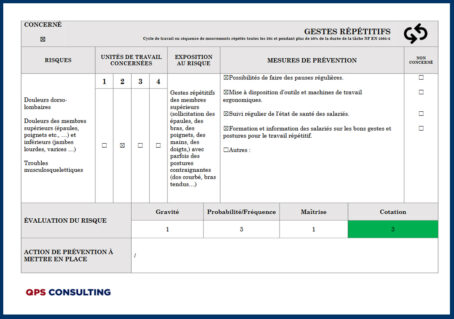 Page risque 5 Document unique - Industrie - Certifié par la DIRECCTE