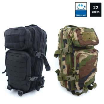 sac a dos assault pack avec systeme molle decoupe laser 22l