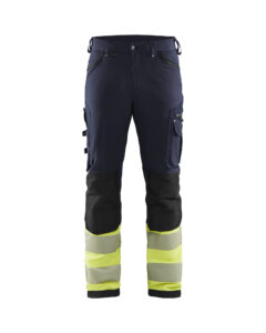 Hivis 4 way stretch trouser class 1 Marine/Jaune