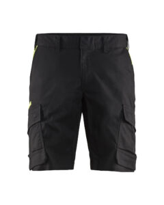 Short Industrie stretch 2D Noir/Jaune fluo