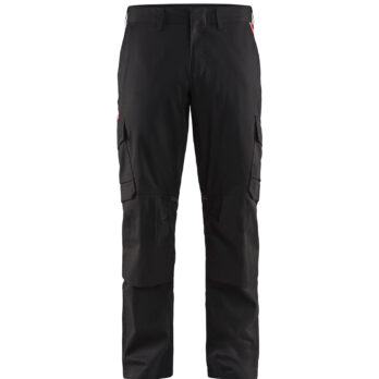 Pantalon industrie avec poches genouillères stretch 2D Noir/Rouge