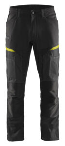 Pantalon maintenance +stretch Noir/Jaune fluo