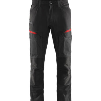 Pantalon maintenance +stretch Noir/Rouge