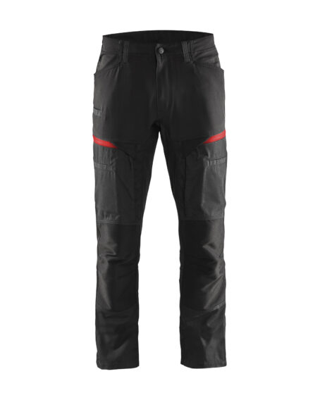 Pantalon maintenance +stretch Noir/Rouge