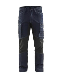 Pantalon maintenance denim +stretch Marine/Noir