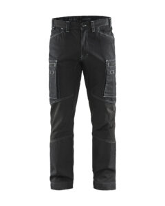 Pantalon maintenance denim +stretch Noir