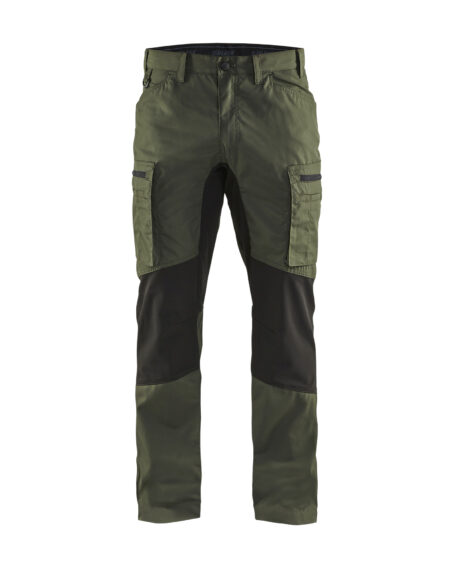 Pantalon maintenance +stretch Vert armée/Noir