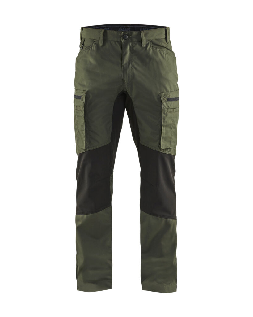Pantalon maintenance +stretch Vert armée/Noir