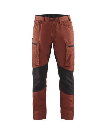 Pantalon maintenance +stretch Rouge brique/Noir