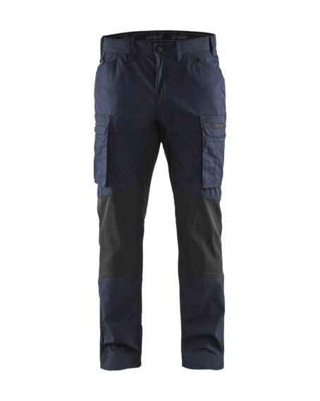 Pantalon maintenance +stretch Marine foncé/Noir