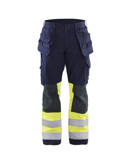 Pantalon artisan multinormes Marine/Jaune fluo